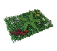 Haofy Plantes Artificielles Panneau de Mur d'herbe Mur de Verdure Réaliste Dense pour Décoration Extérieure Intérieure, Décoration de Fête de Mariage, Matériau PE, 60x40cm (Type 1)