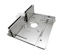 Haofy Plaque d'insertion de Table de Routeur en Alliage d'aluminium avec Double Trous de Montage 3,4 X 3,4 et 2,8 X 2, Pouces Règle Coulissante Rotative à 180 Degrés Clôture Réglable pour le