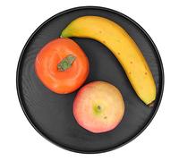 Haofy Plateau Alimentaire Rond en Bois Noir, Plaque de Service Robuste pour la Cuisine Domestique, Matériau MDF (24cm)