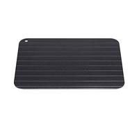 Haofy Plateau de décongélation rapide en aluminium, noir, rectangulaire, 23 x 16,5 x 0,2 cm, 269 g, style classique, sans danger pour les aliments, pas de préchauffage ou d'électricité nécessaire,