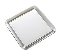 Haofy Plateau de Service carré, Plat élégant en Acier Inoxydable, Plateau d'apéritif Robuste pour les Fêtes de Mariage et la Cuisine à Domicile (L)