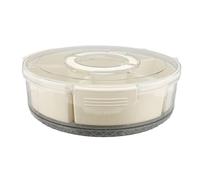 Haofy Plateau de Service Divisé avec Couvercle, Plateau Tournant à 6 | Food Grade PP et PET, Base Rotative à 360°, Couvercle Transparent pour visibilité Facile, Idéal pour Fêtes, Pique-niques et