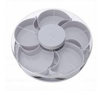 Haofy Plateau de Service divisé Spin Plateau de Service à 5 Compartiments avec Couvercle Base Antidérapante à Collation Rotatif pour Fête Pique-Nique Soirée Cinéma Journée de Jeu (Gray)