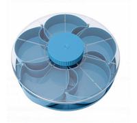 Haofy Plateau de Service divisé Spin Plateau de Service à 5 Compartiments avec Couvercle Base Antidérapante à Collation Rotatif pour Fête Pique-Nique Soirée Cinéma Journée de Jeu (Blue)