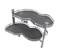 Haofy Plateau Pivotant pour Armoire D'angle Aveugle Maximisant L'espace Organisateur Coulissant, étagère Réglable en Hauteur à 2 Niveaux pour Armoires de 36 Pouces, Idéal pour les Solutions de