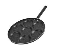 Haofy Poêle à Frire Antiadhésive 7 Trous pour Oeufs au Plat, Poêle de Cuisson Burger Moule en Aluminium, Ustensiles de Cuisine Ménage Multi