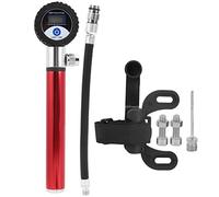 Haofy Pompe à Vélo Portable avec Affichage Numérique LCD, Gonfleur de Pneu Manuel Léger pour Le Cyclisme, Alliage D'aluminium, 120PSI (Rouge)
