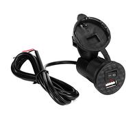 Haofy Port de Chargeur USB pour Moto, DC 12V 24V, avec Couvercle étanche, Interrupteur LED pour Téléphone Portable et Tablette (DC12~24V)