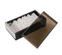 Haofy Porte-Cartes de Visite Boîte de Rangement Extensible de Grande capacité pour Cartes de Visite pour L'organisation du Bureau et les Réseaux D'affaires, Métal Noir + Plastique, 8 X 4,3 X 2,7