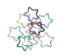 Haofy Porte-clés en Forme de Pentacle coloré Durable, Porte-clés en Fer, Bricolage, Pendentif, 10 Pièces, pour Usage Domestique