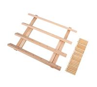 Haofy Porte-Fil en Bois, Porte-bobine à 4 Rangées en Bois de Hêtre pour le Matelassage et la Broderie, Organise les Bobines de Couture et le Fil de Cire, pour le Tressage des Cheveux et le Rangement