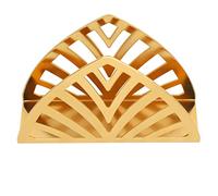 Haofy Porte-serviettes en Acier Inoxydable à 3 Côtés avec Motif découpé et Bords Lisses pour la Cuisine - Organiseur de Mouchoirs doré, Base Antidérapante, Gain de Place pour le Salon, Table à