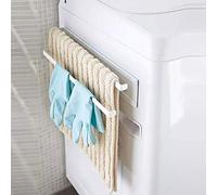Haofy Porte-Serviettes Magnétique Double Bain Porte-Serviettes pour Salle de Bain Cuisine Porte-Serviettes Magnétique Double Porte-Serviettes Perçage Porte-Serviettes (Blanc)