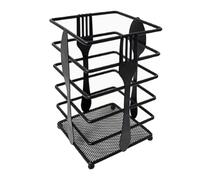 Haofy Porte-Ustensiles de Comptoir égouttoir à Couverts en Métal Noir Mat avec Trous de Drainage pour Fourchettes Cuillères Ustensiles de Cuisine 6,3x3,9x3,9 Pouces (carré)
