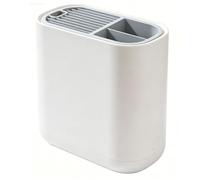 Haofy Porte-Ustensiles Minimaliste pour Comptoir de Cuisine 22,1 X 21,6 X 12,2 Cm, Petite Taille, Organisateur D'Ustensiles Amovible pour Comptoir, Support à Ustensiles pour Spatules, (WHITE)