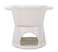 Haofy Pot à Fondue, 300 Ml avec Fourchette en Acier Inoxydable, Bougie Chauffée pour Desserts Individuels, Fromage et Collations, Trempette à la Maison (WHITE)