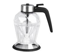 Haofy Pot à miel 500 ml avec bec verseur anti-goutte | Bouchon diamant élégant, débit maîtrisé coulure, pour napper crêpes ou yaourts, verre transparent, socle inclus, usage