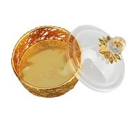 Haofy Pot de Rangement de Bonbons Vintage en Acrylique, Boîte-cadeau de Bijoux élégante pour Fête de Mariage, Décor Compact (métal, Acrylique) pour les Invités (Forme ronde)