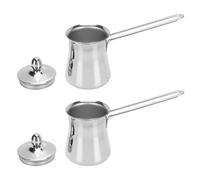 Haofy Pot de Réchauffeur de Lait en Acier Inoxydable 15 Oz Cafetificateur Turc avec Beurre, Salope de au Chocolat au Beurre, Poignée de Chaleur pour les Cadeaux de Cuisine Grecque