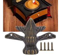 Haofy Quincaillerie de Pieds de Pieds de Boîte en Bois Vintage de Haute qualité pour Boîtes en Bois, 4 Pièces Protecteurs d'angle de Pied de Meuble, 6x4,5x1,5 Cm, Idéal pour Les Coiffeuses, Les
