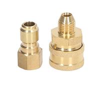 Haofy Raccords de Nettoyeur Haute Pression 5000 PSI, Conception de Verrouillage à Bille en Laiton et Acier Inoxydable, Connexion Ferme, Taille Standard, pour Pompe à Tuyau, Robinet à Bille, Pistolet