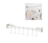 Haofy Rail de Cuisine avec Rack D'ustensiles de Punch à Crochets Coulissants pour Organiser les Fournitures de Douche dans la Salle de Bain pour une Utilisation à Domicile
