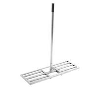 Haofy Râteau de Nivellement de Pelouse en Acier Inoxydable, Niveleur d'herbe de Jardin à Long Manche, Résistance à la Rouille avec Une Large Application, Outil Parfait pour la Plantation et Le