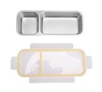 Haofy Récipients à Collations en Acier Inoxydable, Récipients à Collations Doubles à 2 Compartiments avec Couvercles pour Enfants Adultes, Stockage de Nourriture divisé pour L'école, (YELLOW)