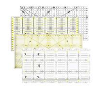 Haofy Règle de Matelassage, Ensemble de 4 Outils de Mesure Durables à Double Couleur pour L'artisanat de Couture Bricolage 30x15cm