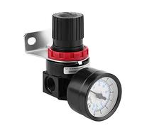 Haofy Régulateur de pression d'air, AR2000 G1 / 4 Compresseur à Commande Pneumatique avec Manomètre, 1/4" Soupape Jauge Réglable de Pression d'Air en Alliage d'aluminium avec Support