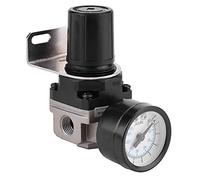 Haofy Régulateur de pression d'air, AR2000 G1 / 4 Compresseur à Commande Pneumatique avec Manomètre, 1/4" Soupape Jauge Réglable de Pression d'Air en Alliage d'aluminium avec Support