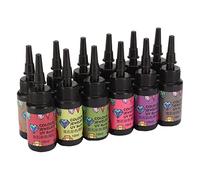 Haofy Résine UV 12 Couleurs Assorties pour la Fabrication de Bijoux DIY avec Buse Spéciale Durcissement Rapide en 5 à 10 Minutes Résine époxy UV pour Projets d'artisanat, Décoration d'intérieur,