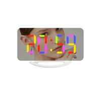 Haofy Réveil Numérique LED avec écran RVB, écran Miroir de 6,69 Pouces, Deux Ports de Chargement USB, Gradation Automatique, Montage Mural pour Chambre à Coucher, Bureau à Domicile