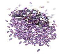 Haofy Righine en Cristal, 500pcs, 7 X 15 Mm en Acrylique à Dos Plat pour Artisanat, Couleurs Blanches, Projets de Bricolage avec Une Forme d'oeil AB (Violet Clair)