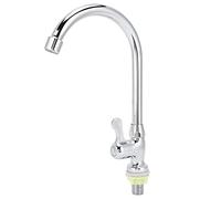 Haofy Robinet D'¨¦vier de Cuisine G1/2, Robinet de Salle de Bain en Acier Inoxydable Arqu¨¦, Robinet d'eau de Lavabo ¨¤ Poign¨¦e Unique, Robinet d'eau Rotatif ¨¤ 360 ¡ã pour Jardin de Cuisine