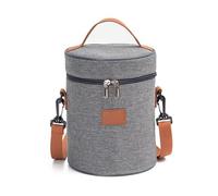 Haofy Sac à Déjeuner Isotherme, Sac Alimentaire Thermique étanche avec Double Fermeture éclair et Bandoulière, pour le Travail, les Voyages, le Camping, les Pique-niques (B-8015-1)