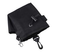 Haofy Sac de Friandises pour Animaux de Compagnie, Matériau en Polyester, Pochette de Taille pour Dressage de Chien, Fermeture à Cordon, Idéal pour Les Activités de Plein Air (Black)