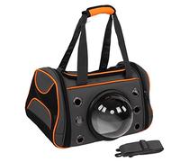 Haofy Sac de Porte-Chat Portable avec Un Bandoulière Transparent à 4 Côtés à Bandoulière Transparent adapté à la Randonnée à Pied de Voyage Oxford Tissu Matériau (L)