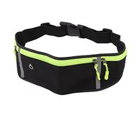 Haofy Sac de Taille de Fitness, Trois Compartiments de Rangement Durables pour la Course à Pied, Le Cyclisme, la Randonnée, Les Activités de Plein Air (Black)