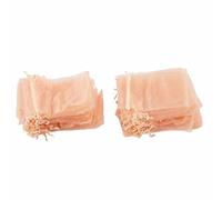 Haofy Sacs à Cordon en Organza or Rose, Pochettes en Maille élégantes pour une Présentation de Cadeaux Sophistiquée, 100 Pièces en Matériau Transparent Léger Présentant le Contenu, Idéal pour les
