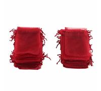 Haofy Sacs à Cordon en Organza or Rose, Pochettes en Maille élégantes pour une Présentation de Cadeaux Sophistiquée, 100 Pièces en Matériau Transparent Léger Présentant le Contenu, Idéal pour les