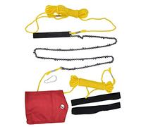 Haofy Scie à Chaîne à Corde Manuelle 63 Dents en Acier au Manganèse Haute dureté avec Poignée Confortable Tronçonneuse de Poche Pliante pour l'élagage des Arbres, Le Camping en Plein Air, la de