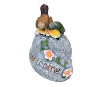 Haofy Sculpture de Bienvenue Double Moineau en Résine avec Design Résistant aux Intempéries pour Cour Extérieure, Porche, Décoration d'arrière-Cour, Utilisation Toutes Saisons, Convient pour Offrir