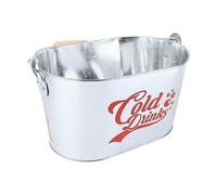 Haofy Seau à Glace pour Bière et Champagne Ovale en Fer Rigide Résistant à la Rouille de 2,5 Gallons - avec Poignée Latérale pour les Fêtes en Plein Air, les Barbecues dans le Jardin et le Camping