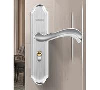 Haofy Serrure de Porte Magnétique Mécanique en Acier Inoxydable pour Chambre à Coucher, Balcon D'hôtel, Serrure à Levier D'entrée de sécurité Antirouille pour une Utilisation Durable, 2 Jeux de Vis