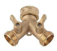 Haofy Splitter connecteur de Robinet, 3/4 Pouce en Laiton 2 Voies s¨¦parateur de soupape pour l'irrigation de Jardin (Fil europ¨¦en)(il europ¨¦en 3/4)