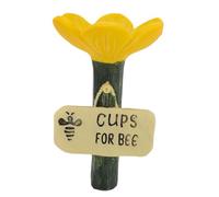 Haofy Station D'arrosage pour Abeilles en Résine en Forme de Fleur, Tasse à Boire pour Abeilles à Centre de Texture Surélevée pour Jardin Extérieur, Mangeoire à Eau pour Pollinisateurs (Yellow)