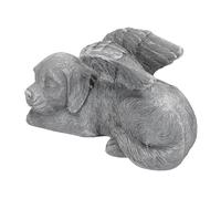 Haofy Statue Commémorative de Chien Endormi, Figurine D'aile en Résine Robuste pour la Commémoration des Animaux de Jardin, Décor Intérieur et Extérieur