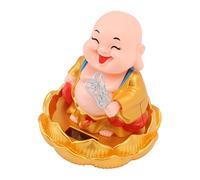 Haofy Statue de Bouddha Solaire Hochant la Tête Solaire Maitreya Ornement de Voiture Décoration Secouant la Tête Jouet pour la Richesse et la Fortune Statue de Bouddha Solaire (Vêtements d'or)