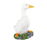 Haofy Statue de Canard, Figurine de Canard en Résine Réaliste pour Décoration de Jardin, Patio, Pelouse, Ornement de Réaliste fabriqué à la Main avec Matériau Météorologique (Blanc S)